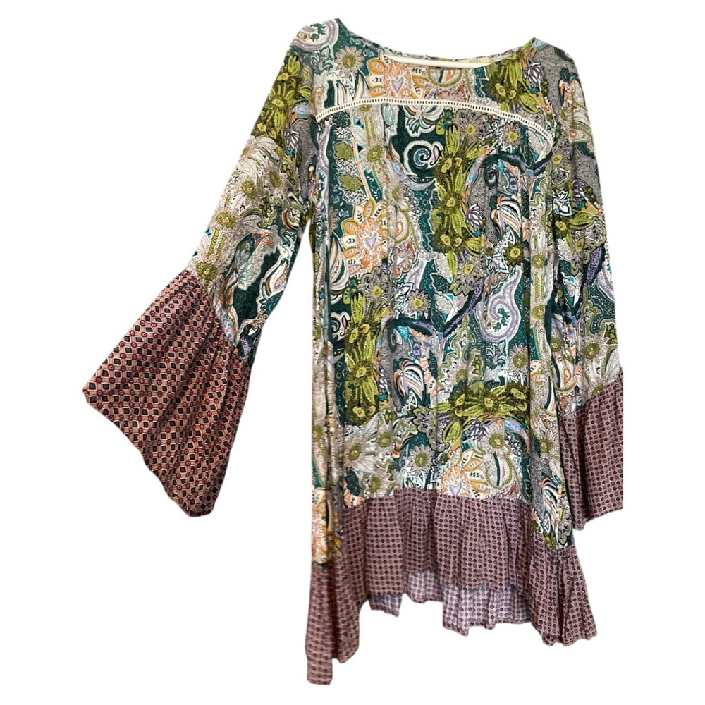 Bohemian Paisley Bell Sleeve Top